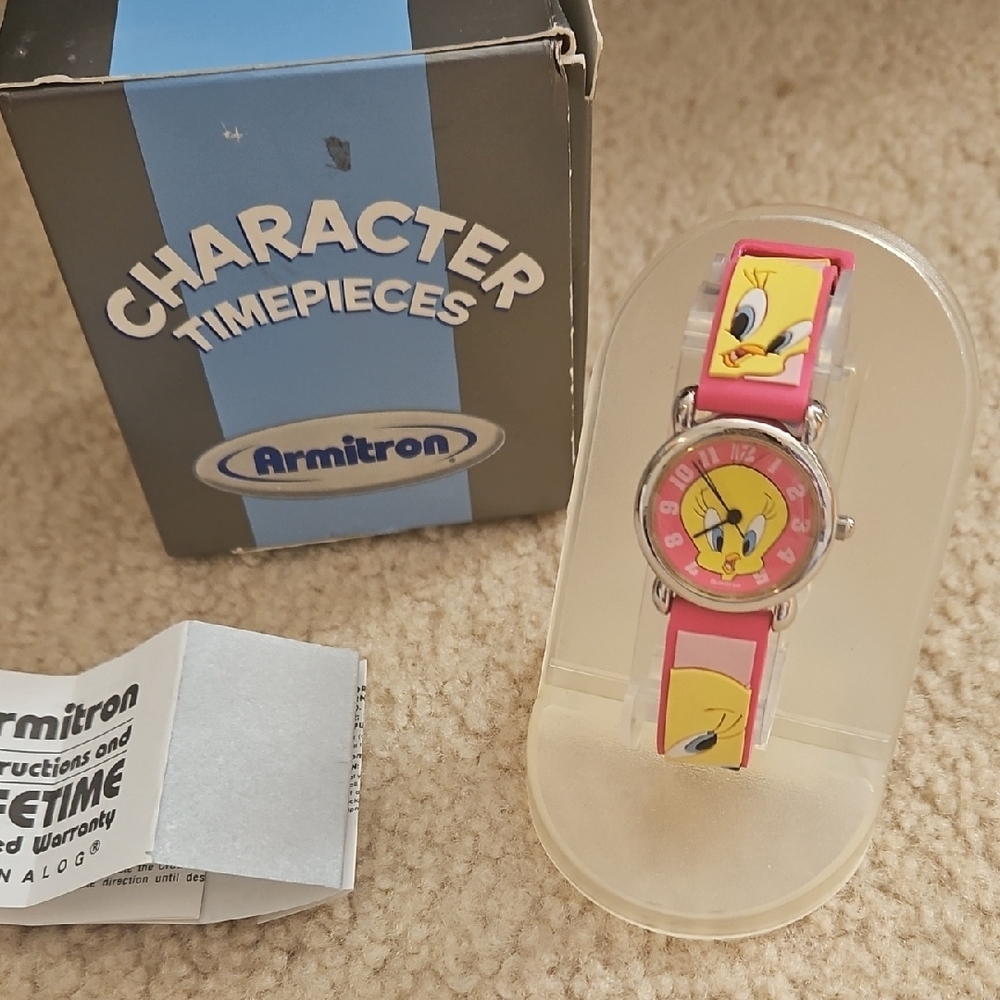 Armitron Tweety Character Watch Pink and Yellow